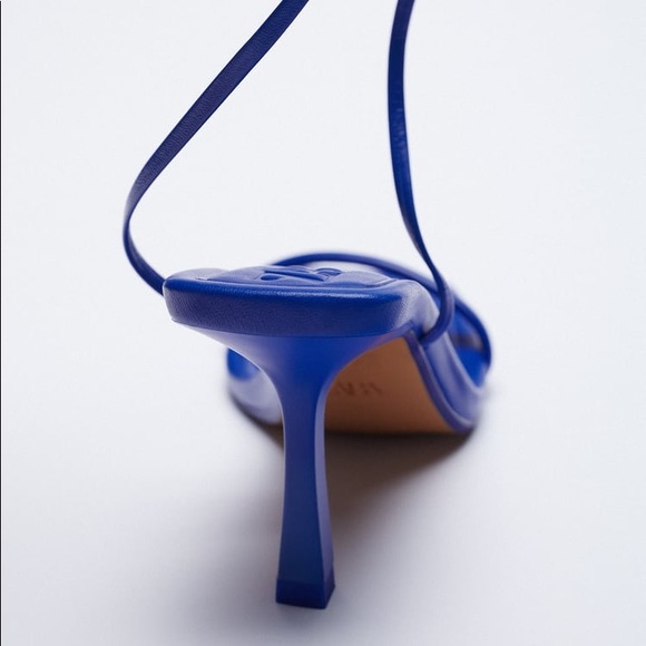 Zara heeled strappy leather sandals - Picture 11 of 12